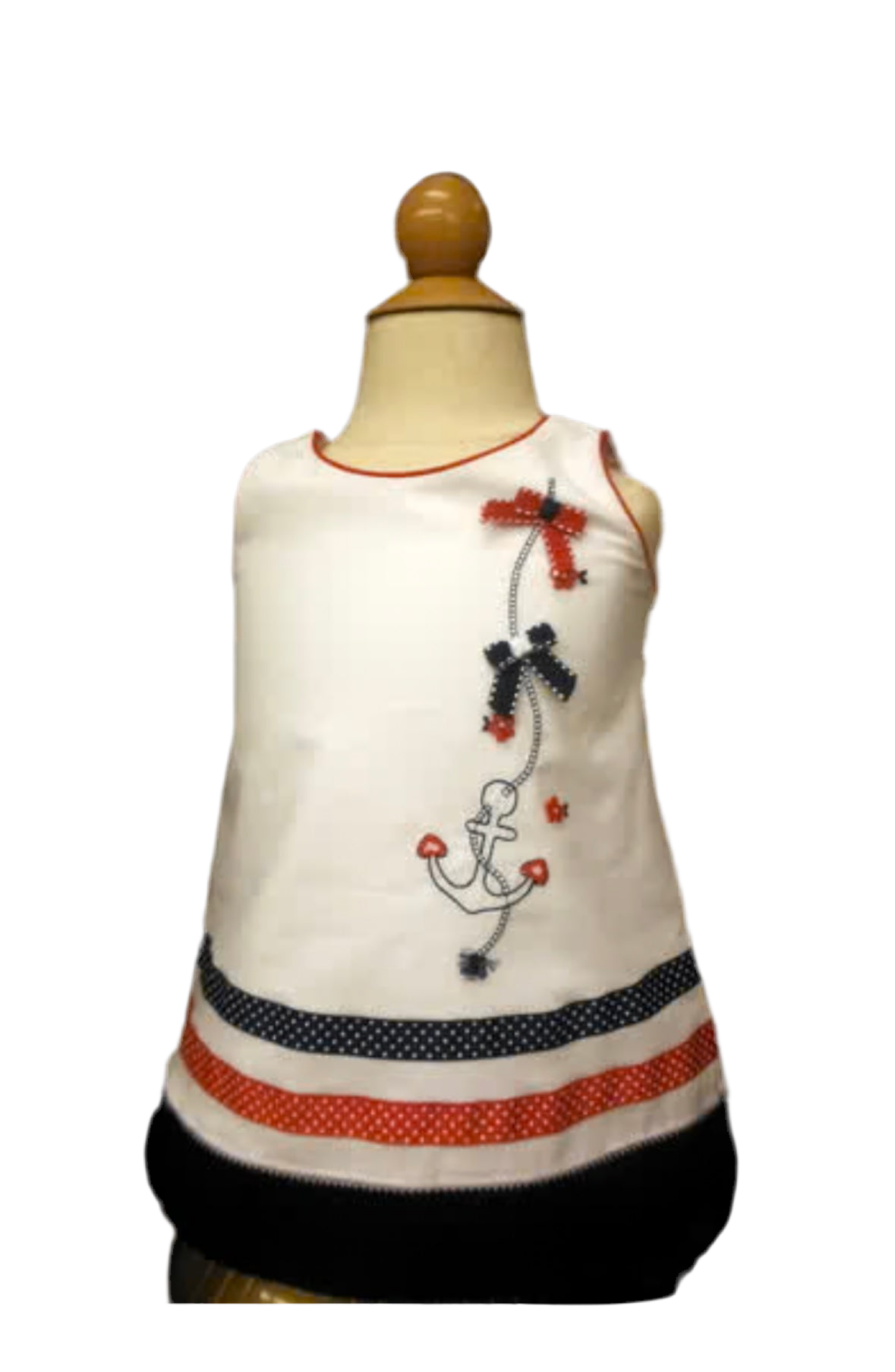Nautical White Navy Dress