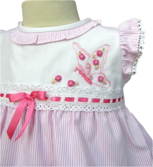 Sweet White Pink Stripe 2pc