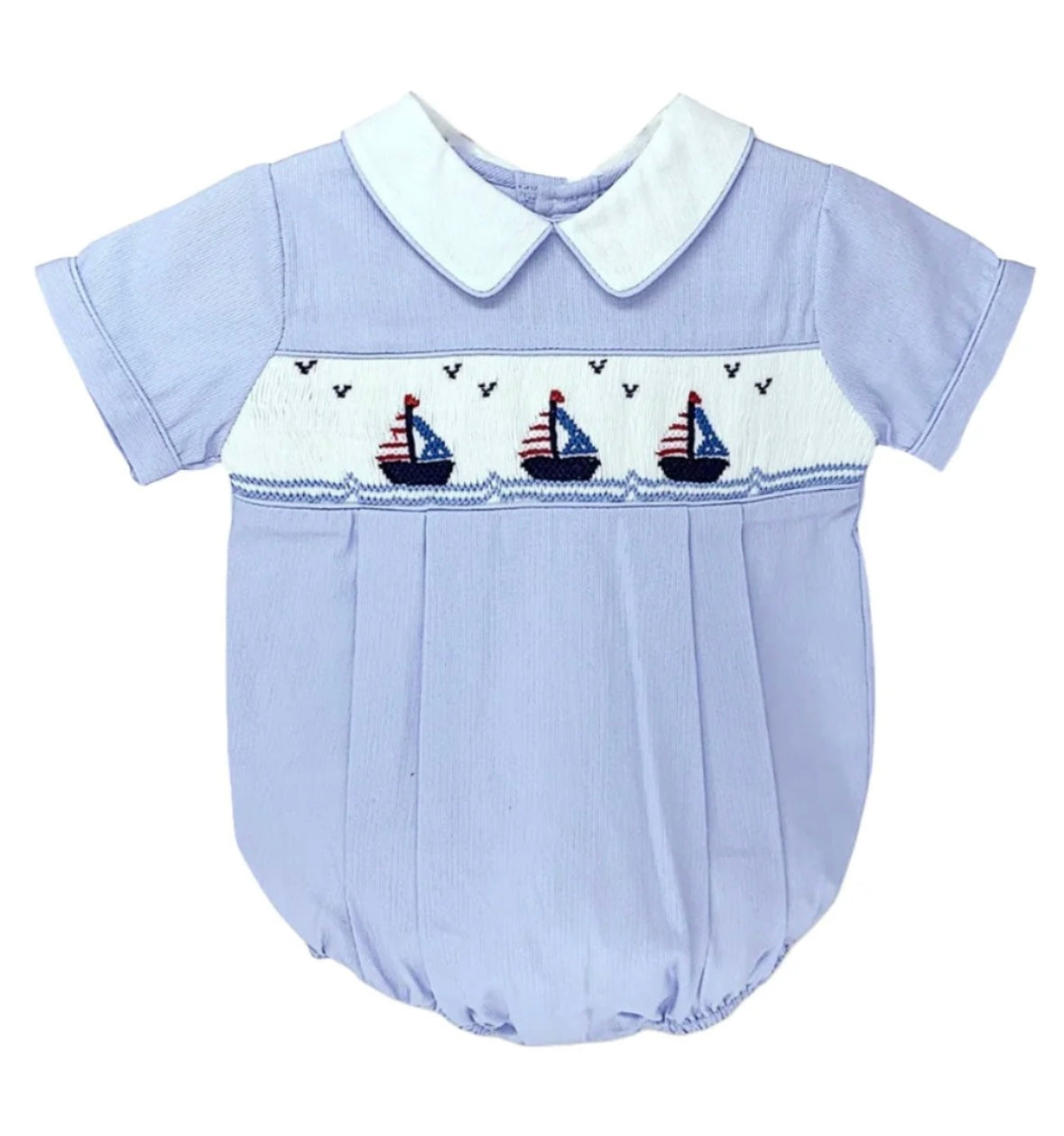 Blue Freedom Boats Baby Boy Bubble Romper