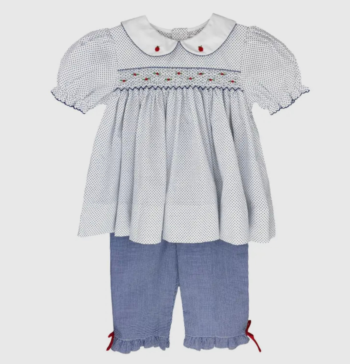 Red Apple Smocked Set