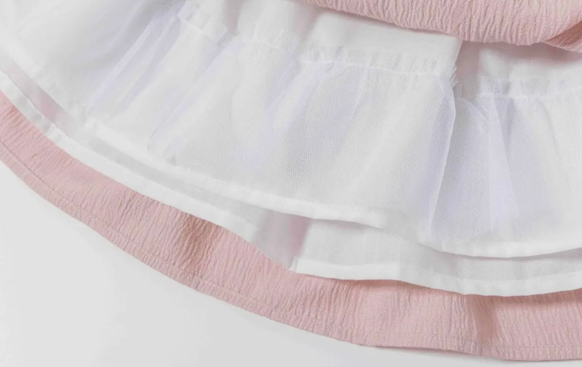 Girl Pink Floral Print Pink Set