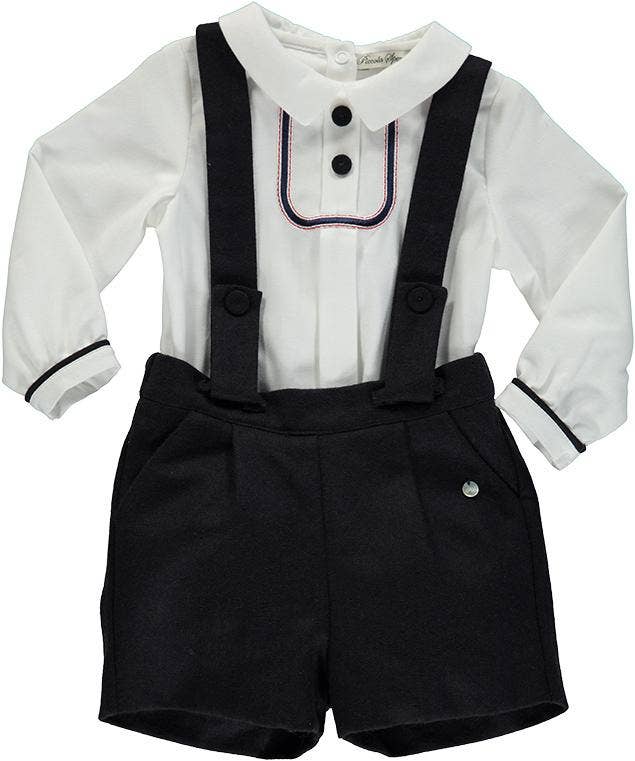 White Shirt With Embroidery And Buttons Set With Shorts