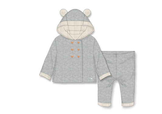 Unisex 2 Piece Knit Set: Grey