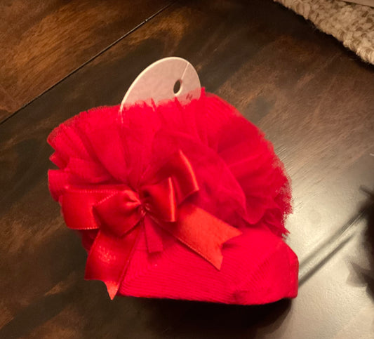 Ruffle Socks- Red