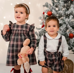 Long sleeve plaid dress