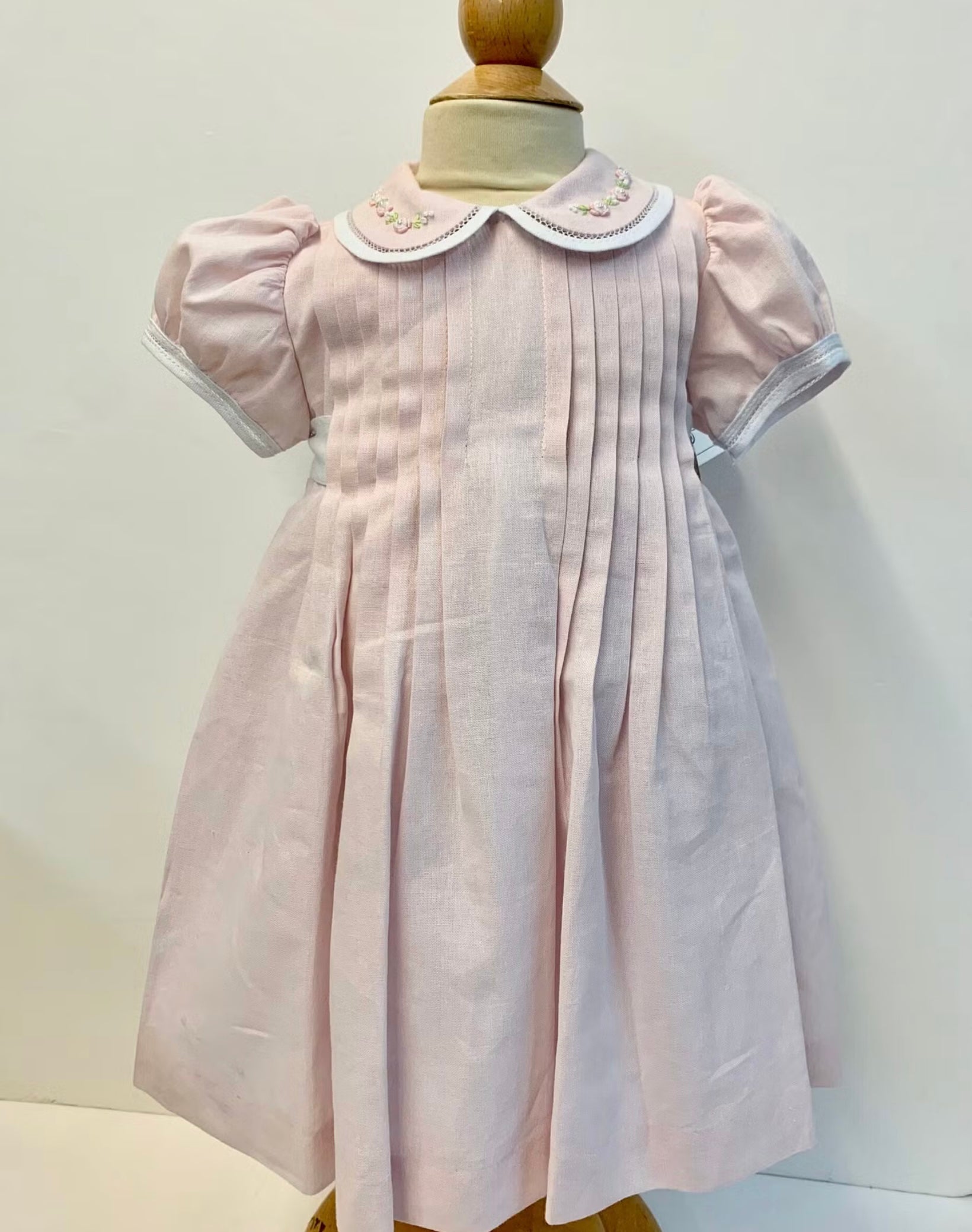 Pink Pleated Cotton Linen
Dress