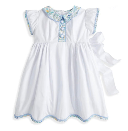 Embroidered Dress 
White with  Floral