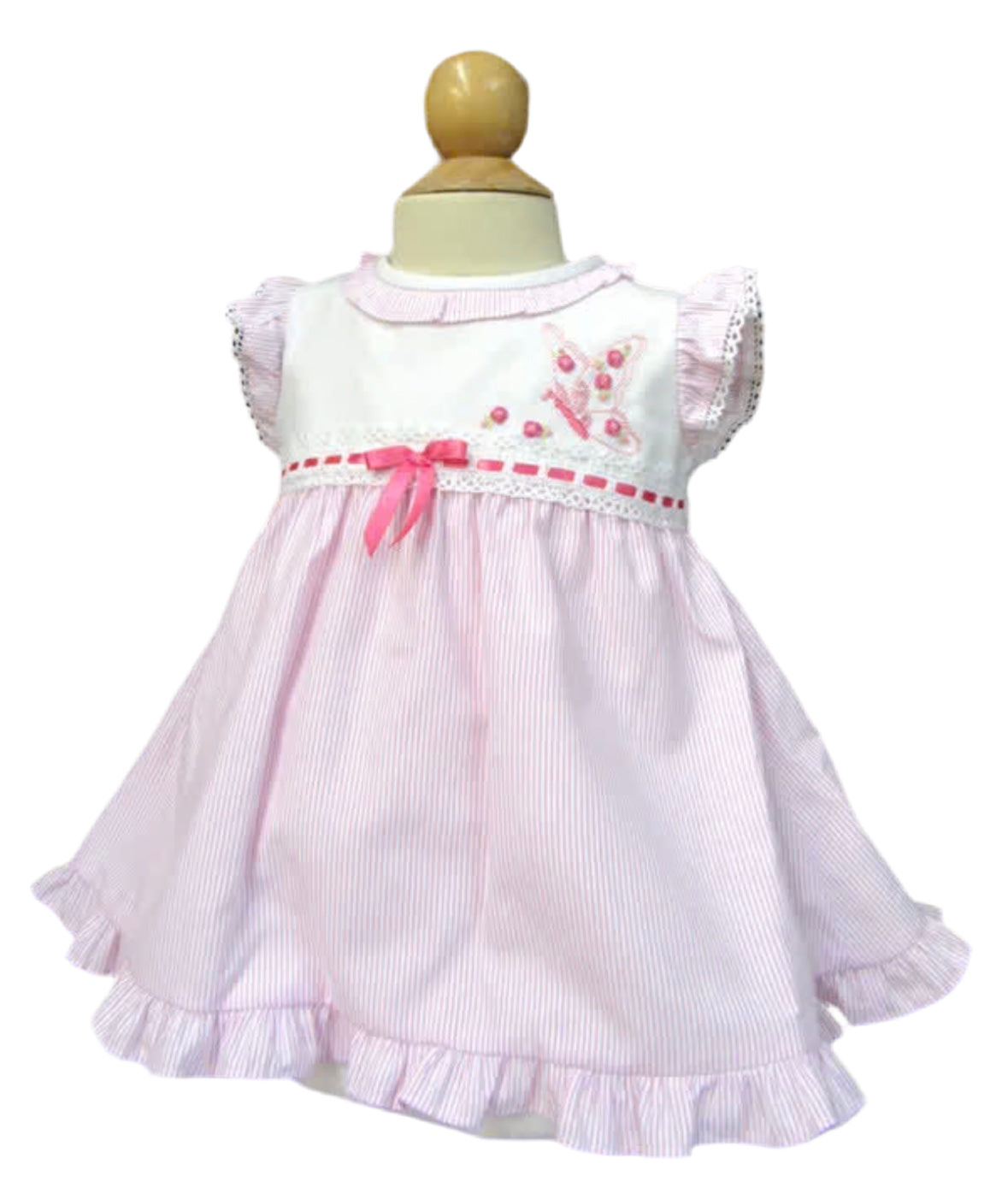 Sweet White Pink Stripe 2pc