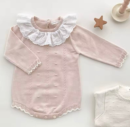 Knitted cotton romper