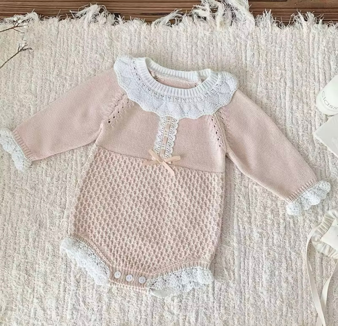 Pink baby girl romper