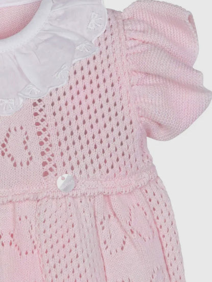Short Sleeve Knit Bow Dress