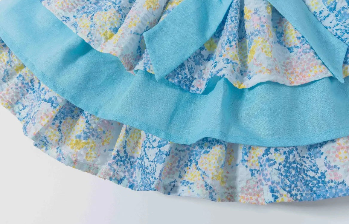 Ruffle Blouse with Flowers Girl Set