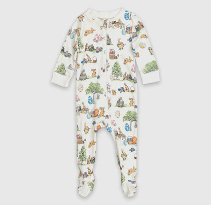 Full Zip Footed Pajama - Egg Hunt