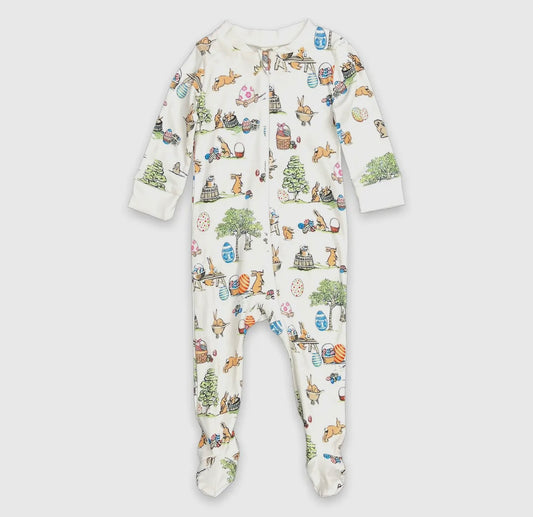 Full Zip Footed Pajama - Egg Hunt