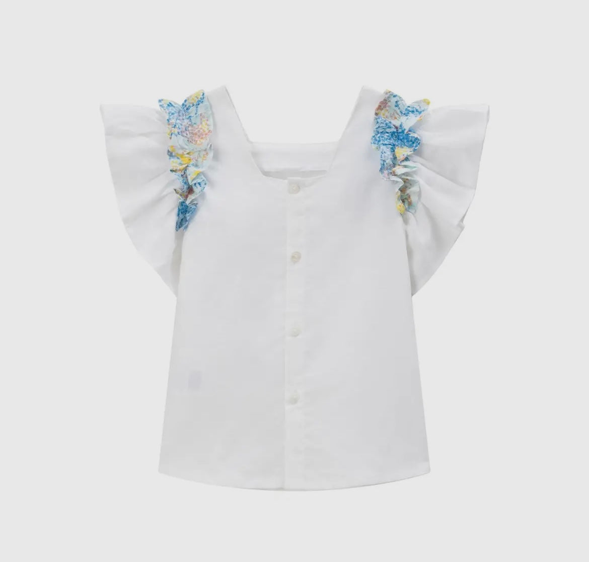 Ruffle Blouse with Flowers Girl Set
