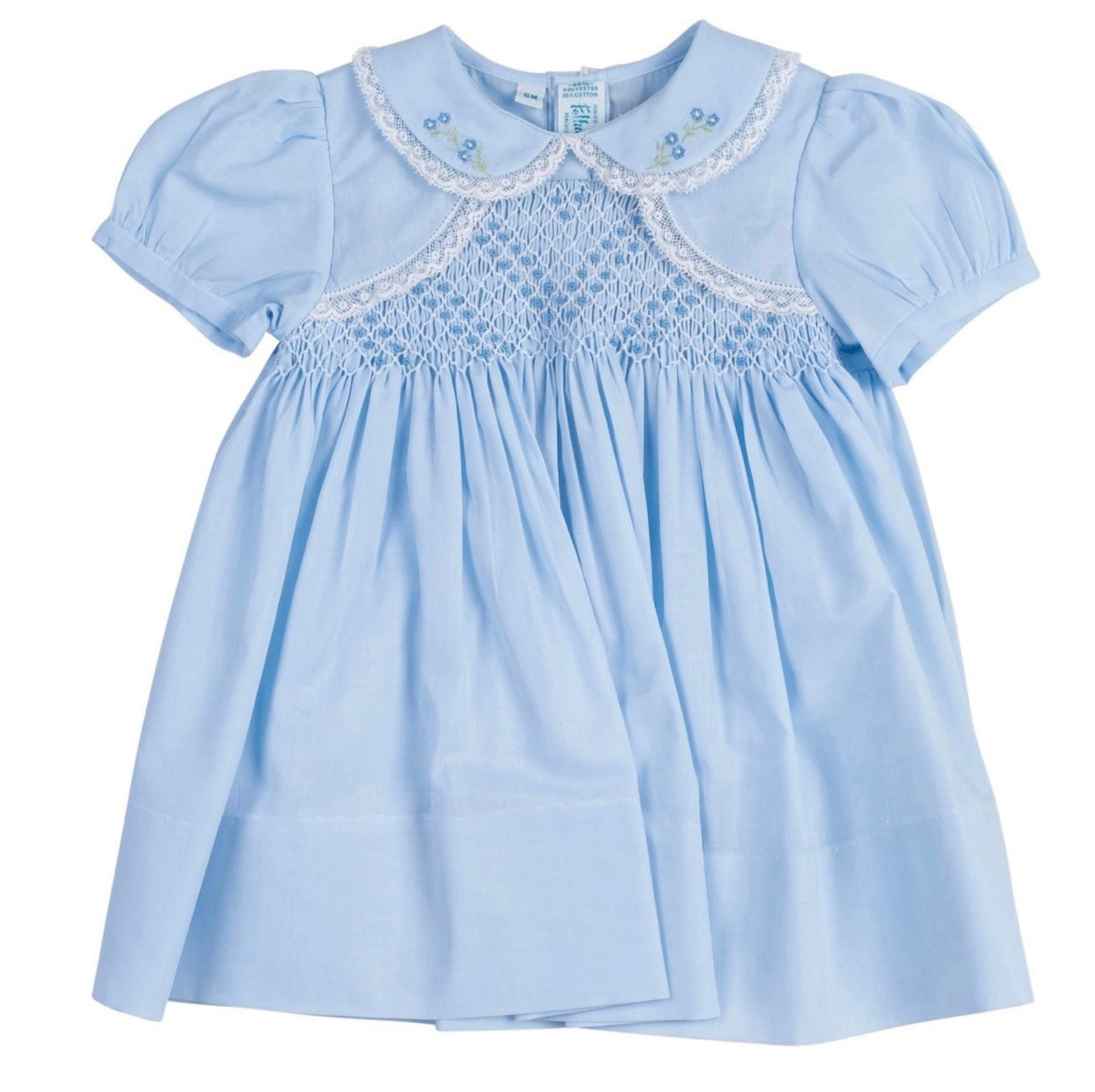 Smocked Bolero Dress-Blue