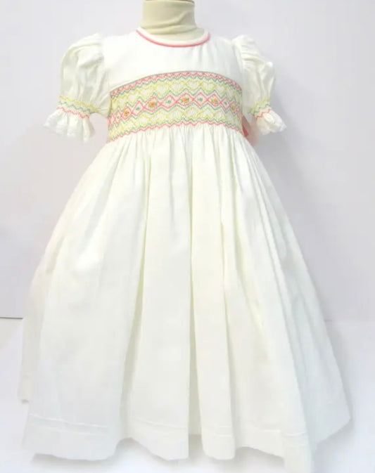 Beige smocked dress