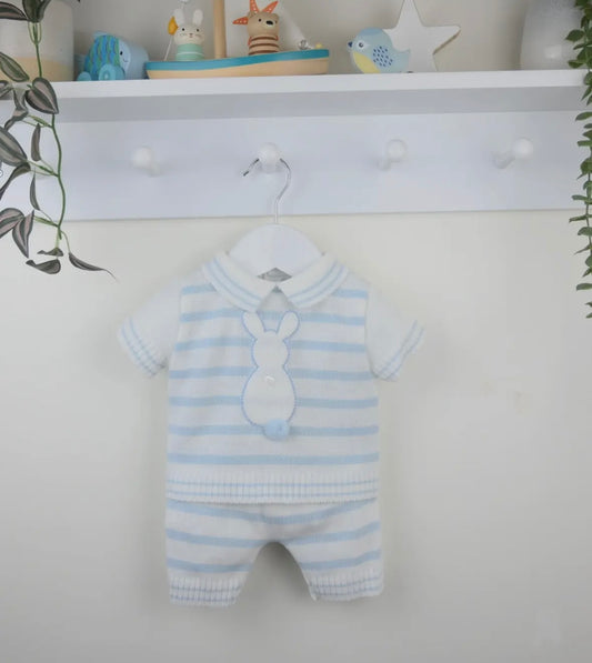Bunny Shorts Set White/Blue