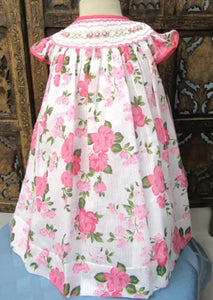 Pink Rose Smocked Dress