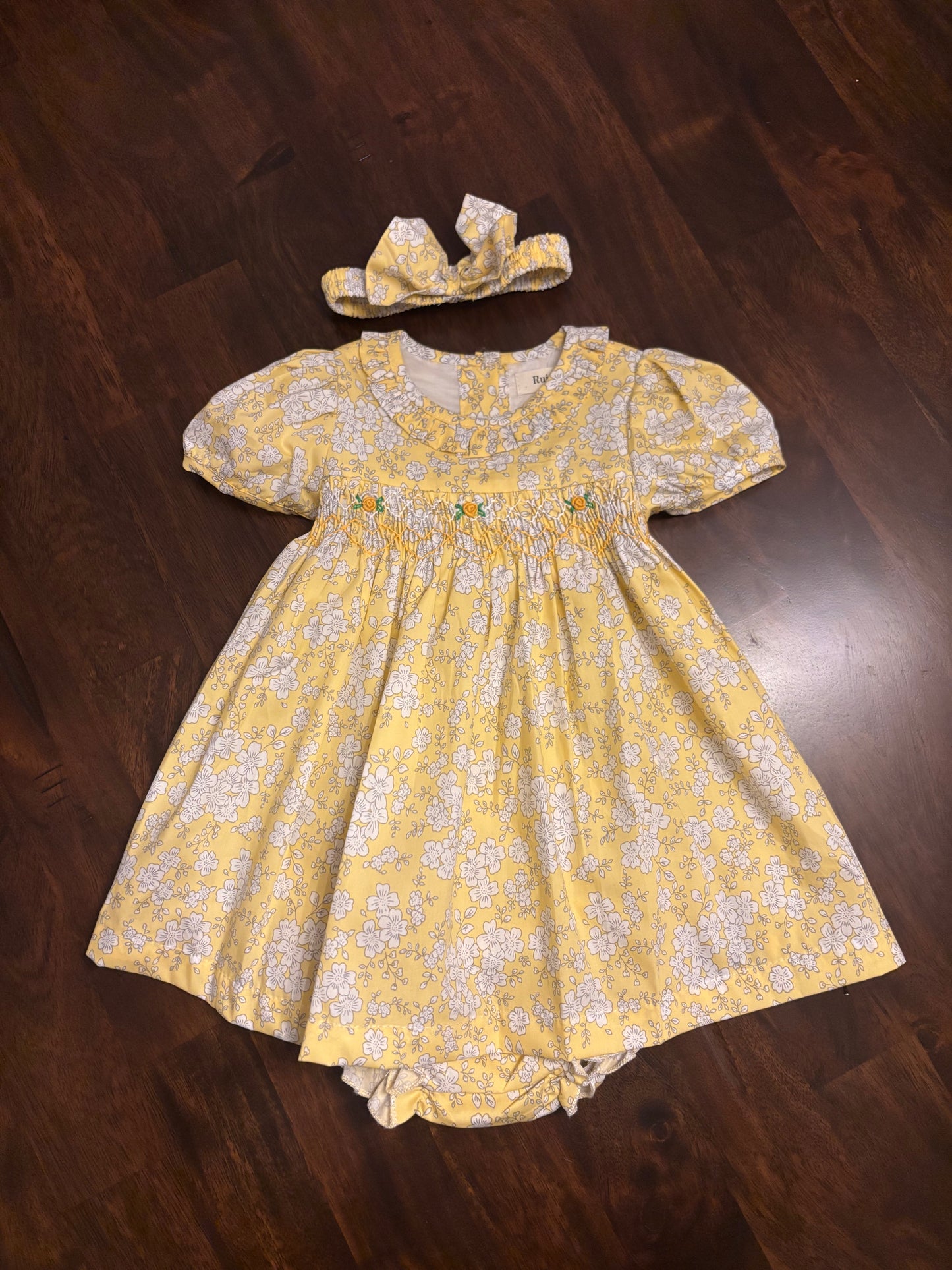 Yellow Baby Smocked Set