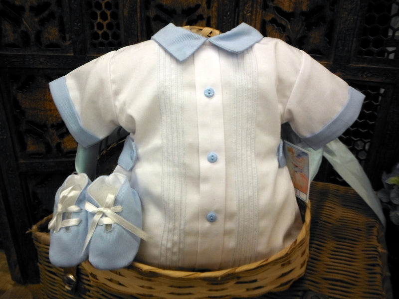 White blue baby boy set