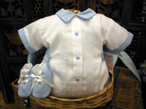 White blue baby boy set