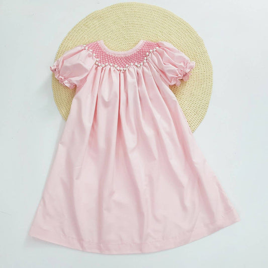 Baby Girls Pretty In Pink  Hand Smocked Dress