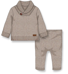 Boys 2 Piece Knit Set: Brown