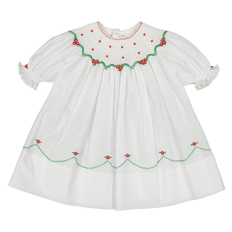 Holiday Pearl Flower Bishop Dress