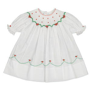 Holiday Pearl Flower Bishop Dress