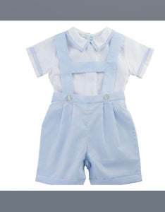 Blue Suspender Short Set