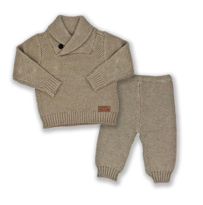 Boys 2 Piece Knit Set: Brown