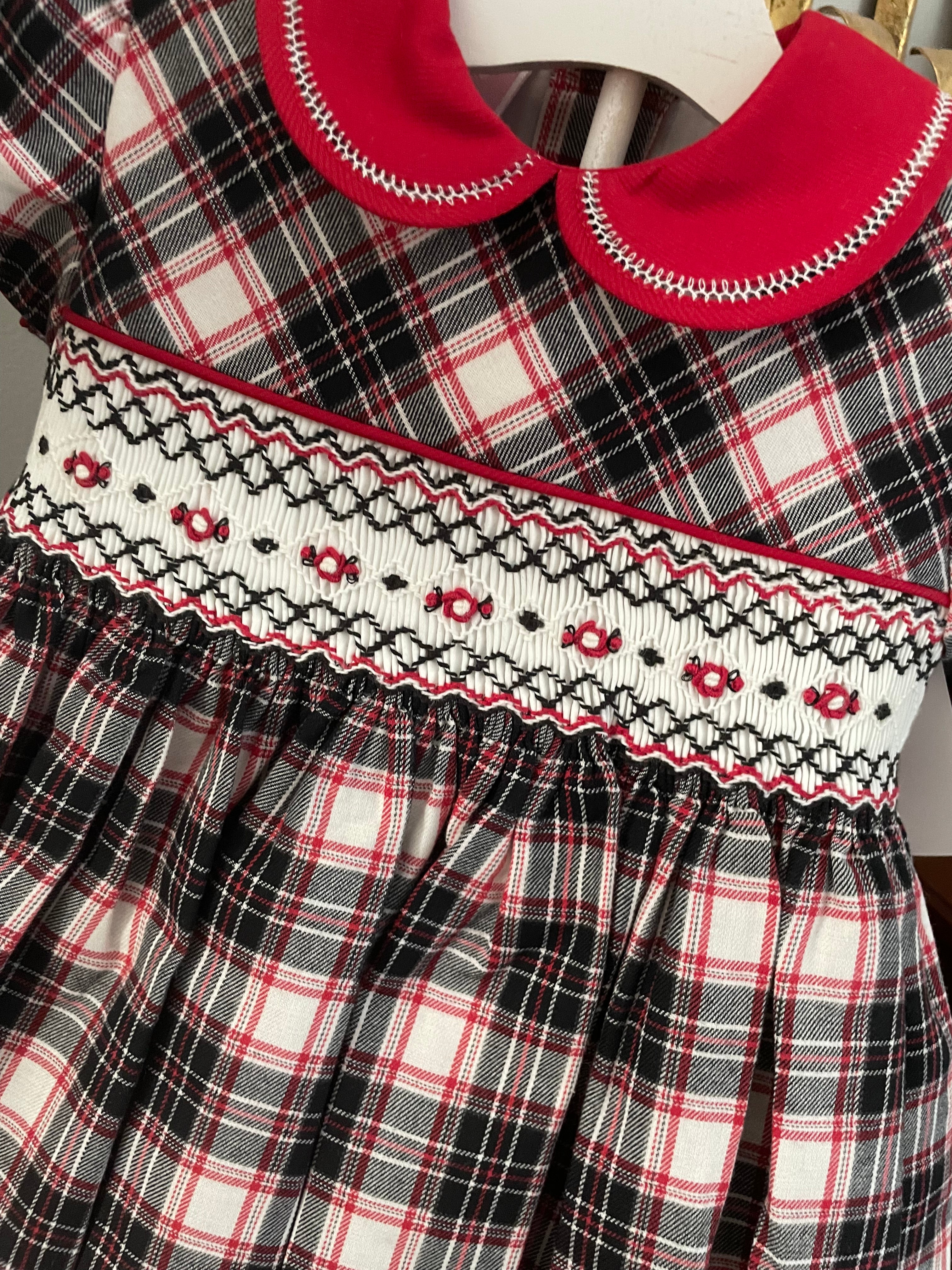 Smocked plaid dress