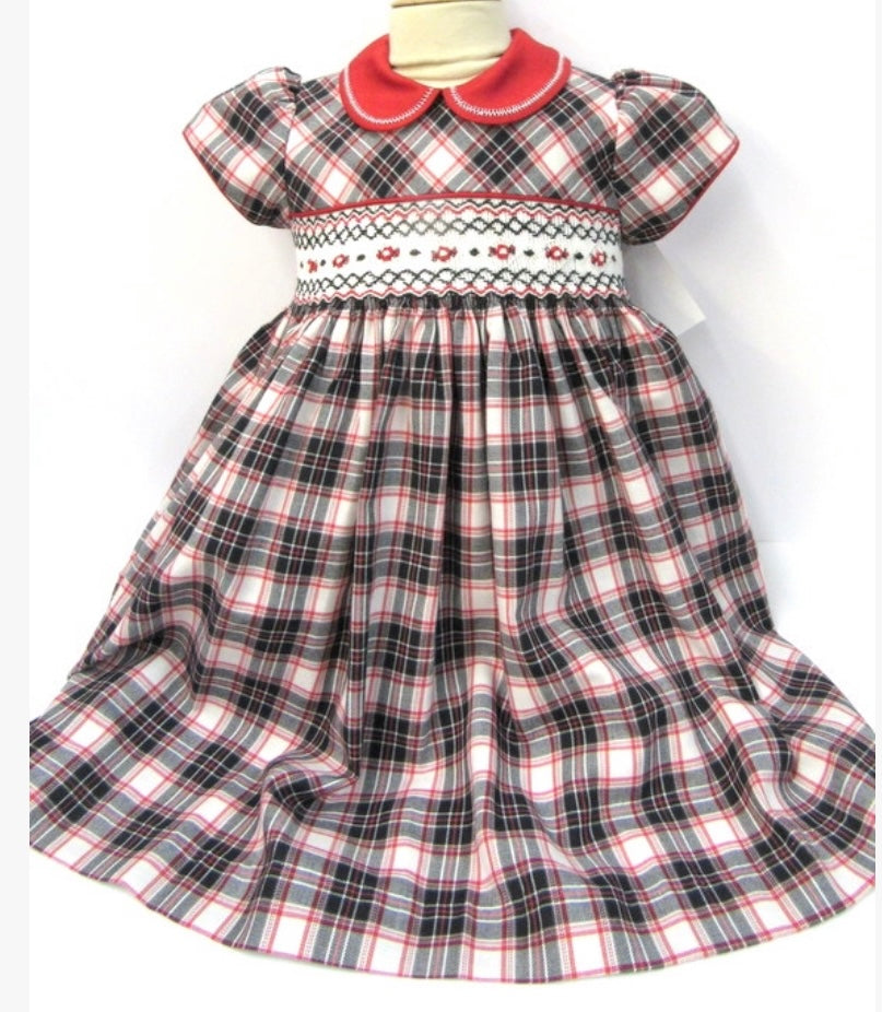 Smocked plaid dress