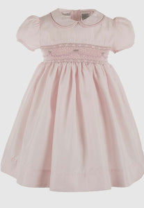 Toddler Girls Elegant Taffeta Pink Short Sleeve Dress